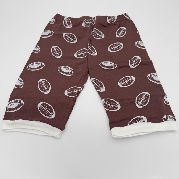 Brown Football Print Kids Pajamas Size 12 - Picture 9 of 9